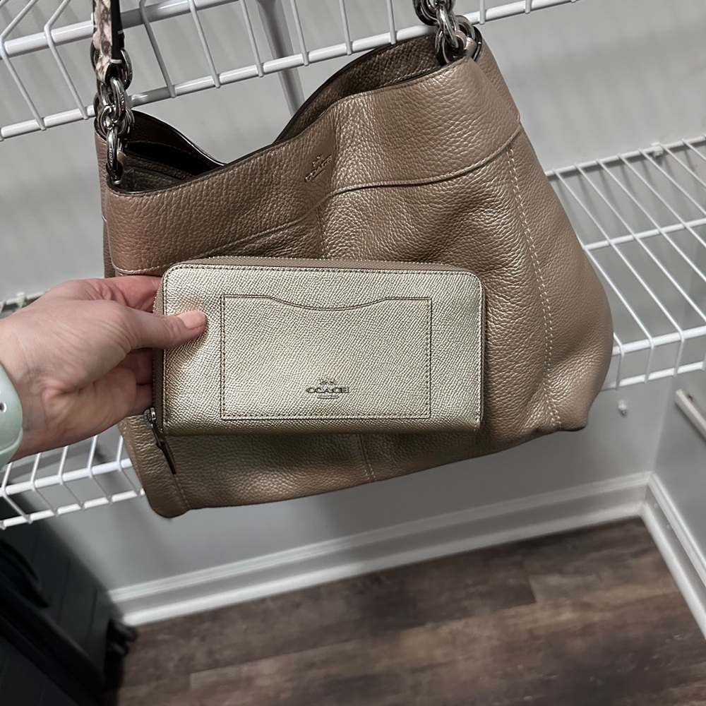 Coach Tan and Gold Women's Bag Set